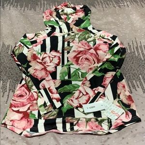 NWT Lularoe Striped floral Amber hoodie RARE S